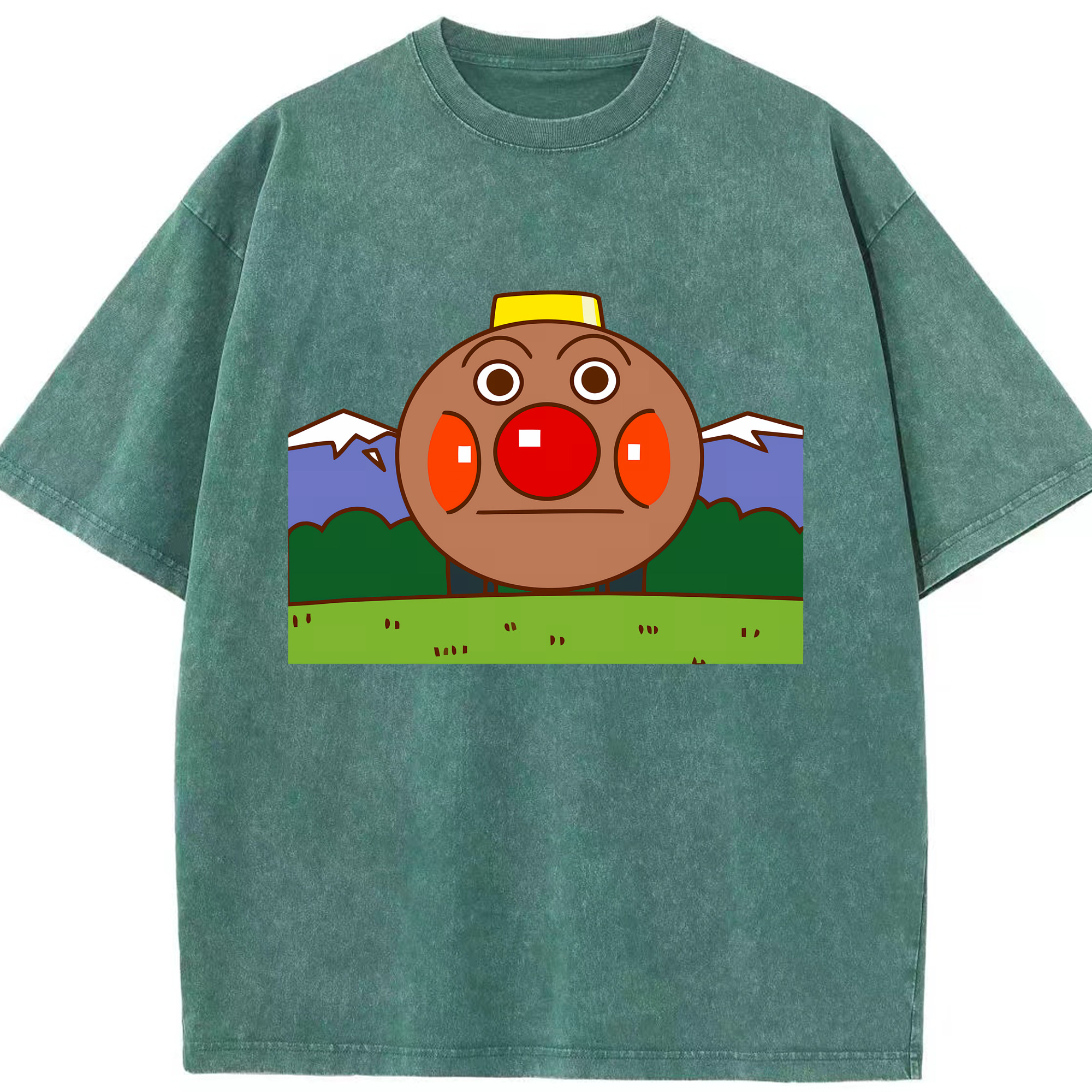 （画像用） アンパンマン Anpanman 綿100% ヴィンテージ風 半袖Tシャツ（フロントプリント）